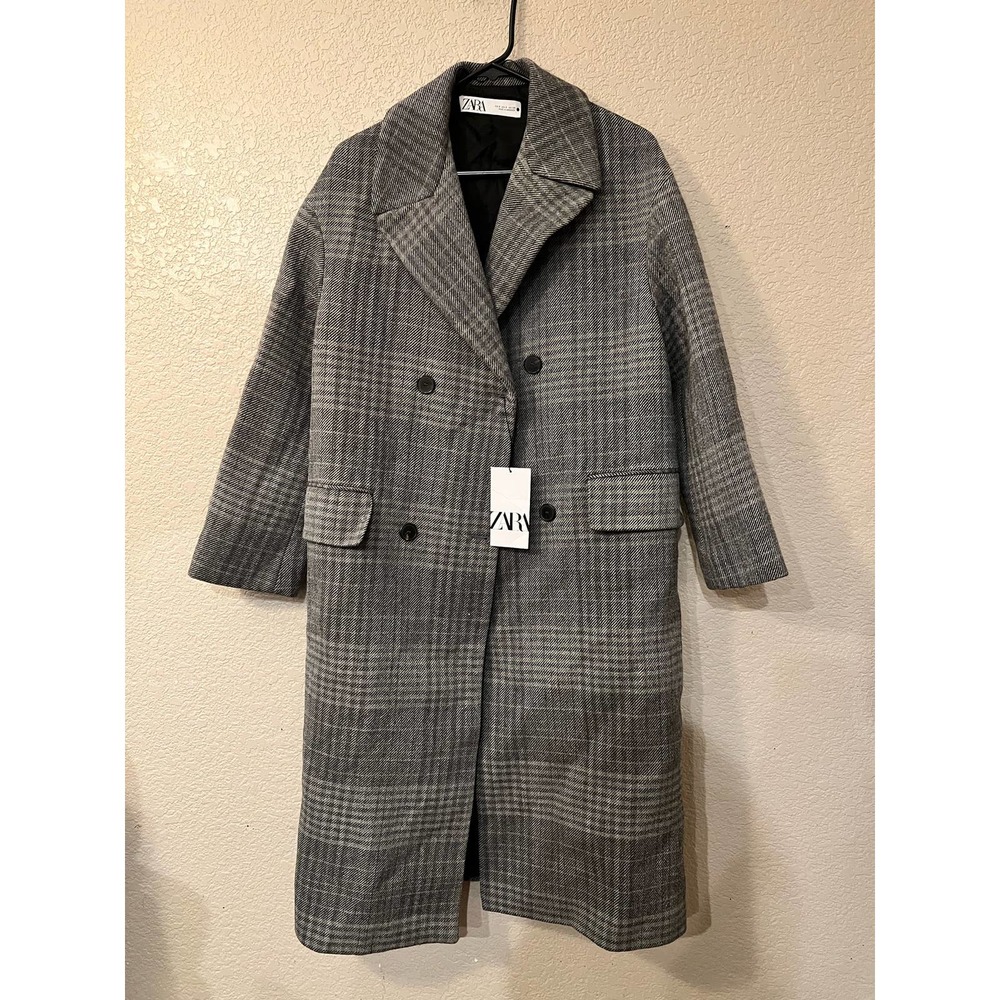 Zara Gray Plaid Coat